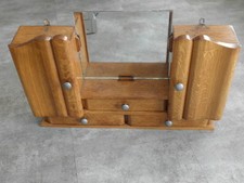 Scaffale vintage stand armadio mobile trucco portaoggetti specchio legno vecchio