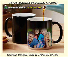 Tazza magica Nera personalizzabile con foto, CAMBIA COLORE con il liquido caldo