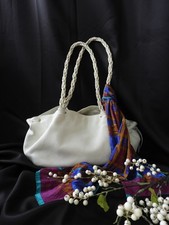 Borsa vintage Lrg pelle bianca