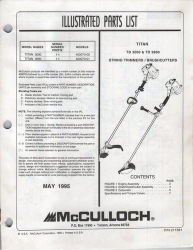 Mcculloch illustrated parts - mcculloch,