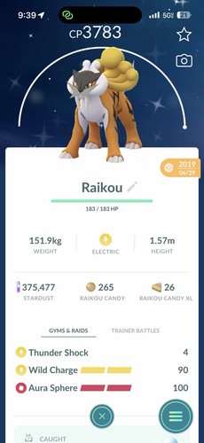 Shiny raikou 2019 lvl - 2019, &