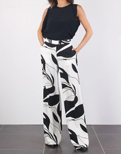 Pantalone a fantasia bianco e