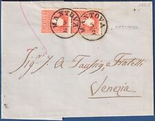 1861 - Lettera da Mantova resa franca con coppia 5 S. rosso - Sassone n.30