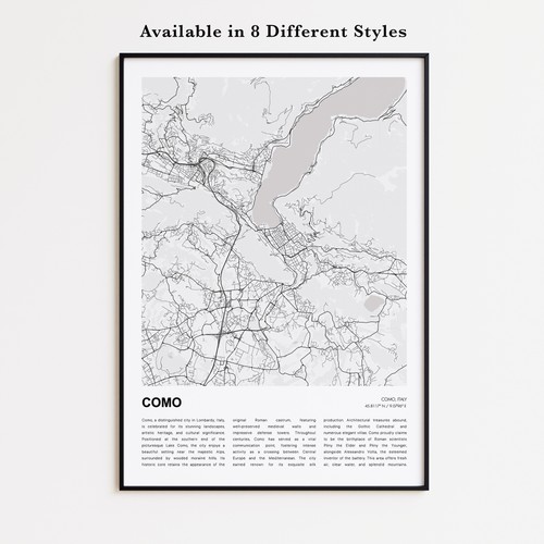 Stampa mappa città como - stampa,