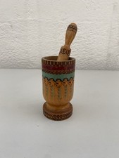 Mortaio Con Pestello Meeting Legno 9,50cm Macina Trita Noci Pesto Pestare Cucina