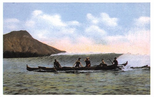 Surfing native canoe - surfing,
