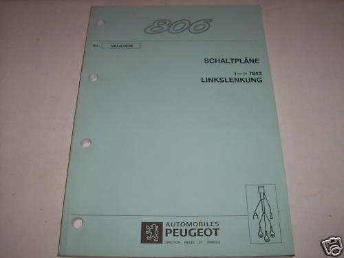 Manuale officina peugeot - peugeot, 806