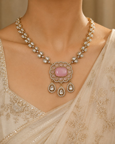 Set gioielli kundan - set, rosa