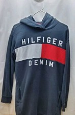 Rara felpa con cappuccio Tommy Hilfiger denim originale vintage anni 90 Hil Nineties SP