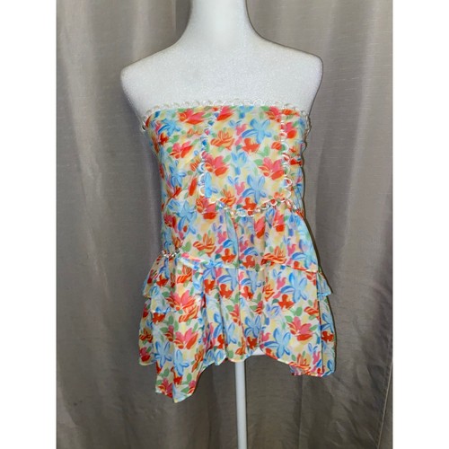 Top babydoll floreale senza