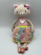 B Toys Softies Pink CALI CAT Tippy Toes Ballerina Dancer Plush Heart 15"