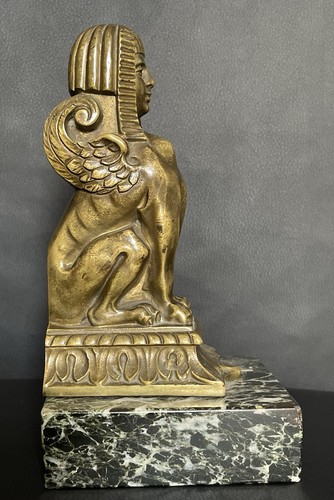 Antica statua bronzo sfinge - antica, in