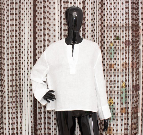 Camicia zara bianca 100 lino - camicia, 100%