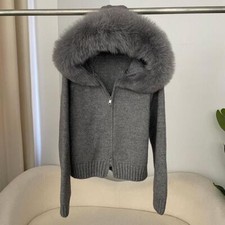 Korean Top Coat Women Grey Fox