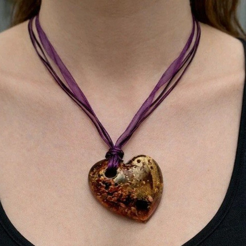 Cuore murano glass collana con - collana,