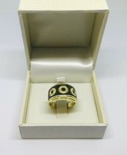 1 Anello uomo in Oro giallo 18kt e smalto nero con Diamanti 