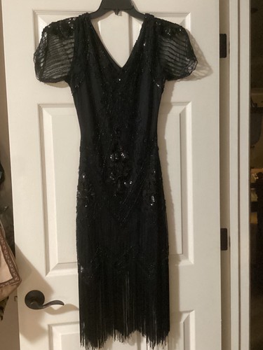 Abito nero stile flapper - , con