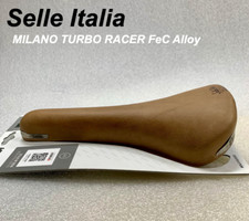 Sella Selle Italia MILANO TURBO RACER FULL LEATHER FeC lega marrone chiaro bici