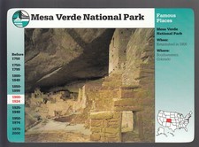 MESA VERDE NATIONAL PARK Colorado Anasazi 1996 GROLIER STORY OF AMERICA CARD