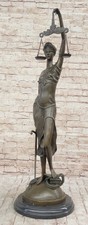 36 " Bronzo Statua Scultura Lady Bilance Cieco Giustizia Legge Statuina Avvocato