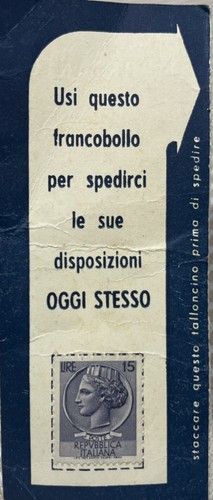 Francobollo italia lire - italia,