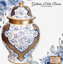 Batignani ceramica artistica. Potiche  , vaso , Blu e Oro.
