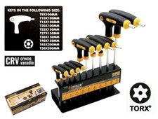SET 10 CHIAVI TORX AD ELLE CON FORO T9 - T50 MANICO ERGONOMICO E SUPPORTO INCLUS