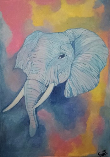 Dipinto acrilico elefante - acrilico,