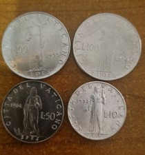 VATICANO  4 MONETE  10 LIRE