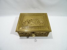 Antico Cofanetto IN Bronzo Carillon Gioiello Decorazione Champetre Segno Box