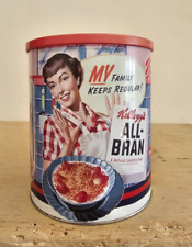 Scatola in latta vintage Kellogg's All Bran Serie Rosa
