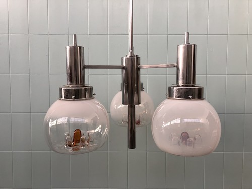 Lampadario anni acciaio - in,