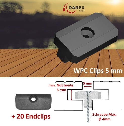 100 2000pz clip wpc fissaggio - 100-2000pz,