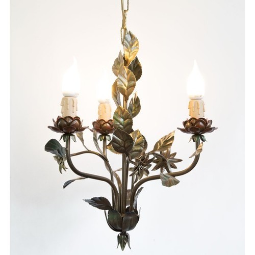 Lampadario con rose foglie - rose,
