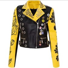 Giacca in ecopelle colorata