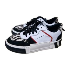 Sneakers Apnea In Vera Pelle bianco e nero Con Cavallino Donna 36