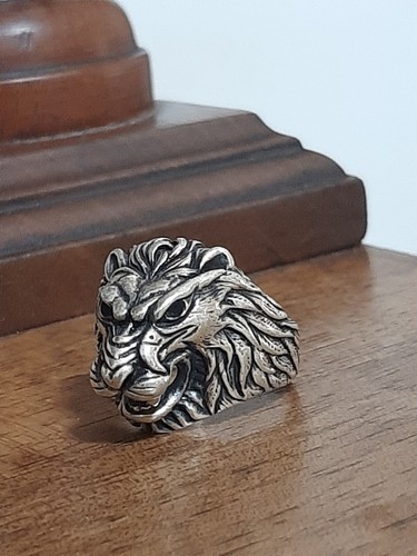 Anello argento uomo 925 leone - argento,