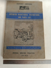 manuale uso manutenzione originale 1952 trattore TE-A TE A Ferguson exp. inglese