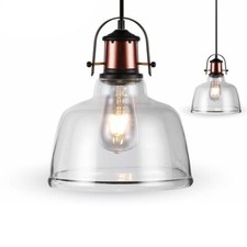 Lampadario con Portalampada E27  Vintage in Metallo + Vetro