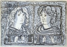 ZANCANARO TONO (Padova, 1906 - 1985) MENTRE PIOVE NEL CENTRO STORICO 1968 cm. 1