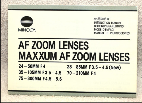 Minolta maxxum obiettivo - af,