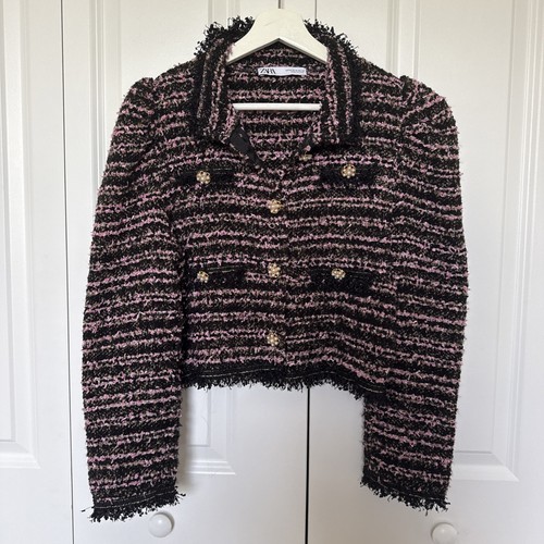 Giacca tweed viola - , zara