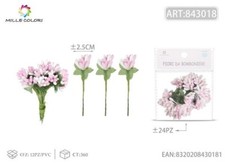 48 FIORI artificiali per BOMBONIERA 2.5 cm