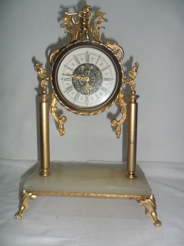 Orologio ottone onice da - ottone,