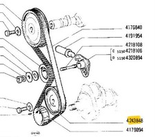 FIAT 128 X1/9 INGRANAGGIO PULEGGIA DENTATA INTERMEDIA DISTRIBUZ. OEM 4243848