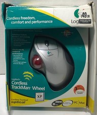 Logitech Cordless TrackMan Ruota Mouse Trackerball Wireless USB 100% FUNZIONANTE