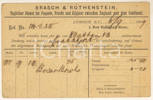 1889 london brasch - brasch, &