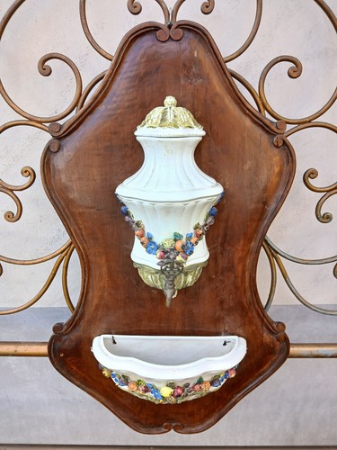 Acquamanile ceramica bianca - acquamanile,