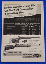 1963 ANSCHUTZ SUPER-MATCH FUCILE BERSAGLIO - DISTRIBUITO DA STOEGER ARMI STAMPA ANNUNCIO