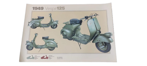 Poster plastificato vespa 125 - plastificato,